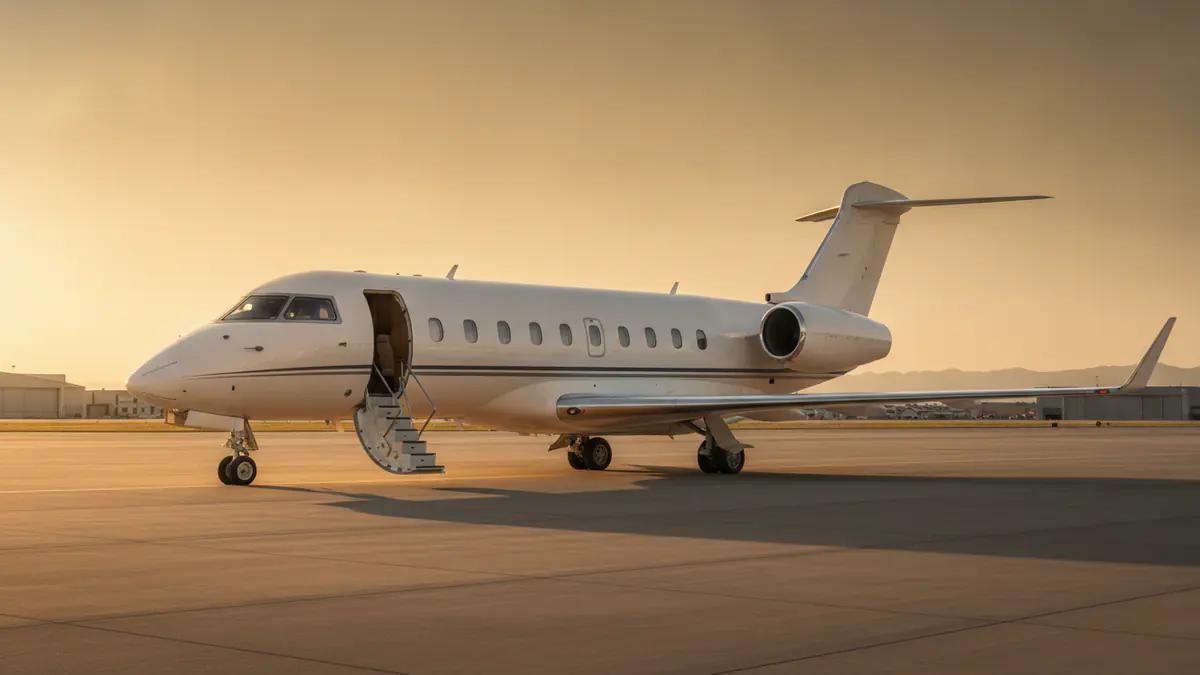 Challenger 650 Challenger 650: Bombardier Challenger 650 on the apron at golden hour