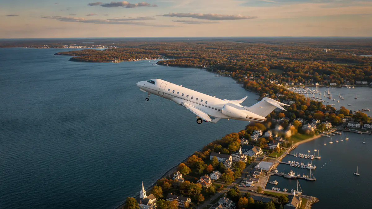 Connecticut private jets Connecticut private jets: business jet taking off with Connecticut in the background