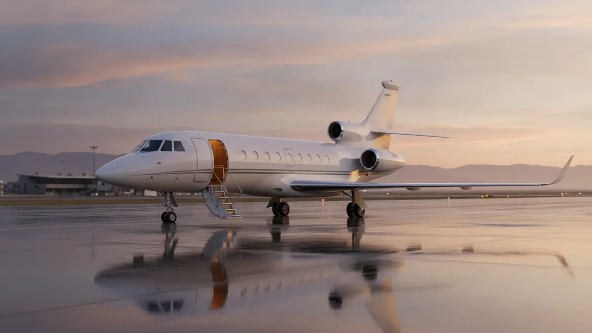 Falcon 7x Falcon 7x: Dassault Falcon 7X on the apron at golden hour