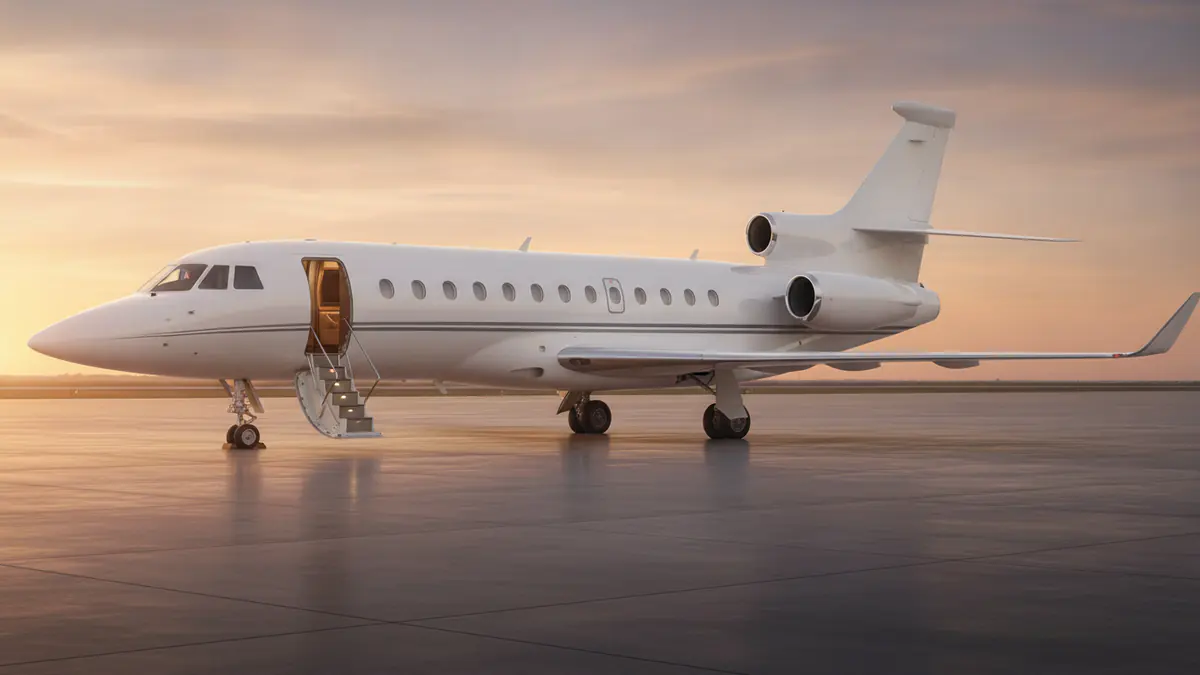 Falcon 8x Falcon 8x: Dassault Falcon 8X on the apron at golden hour