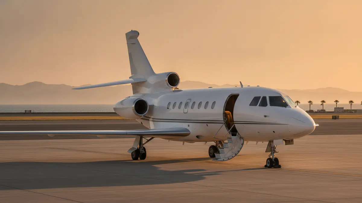 Falcon 900ex Falcon 900ex: Dassault Falcon 900EX on the apron at golden hour
