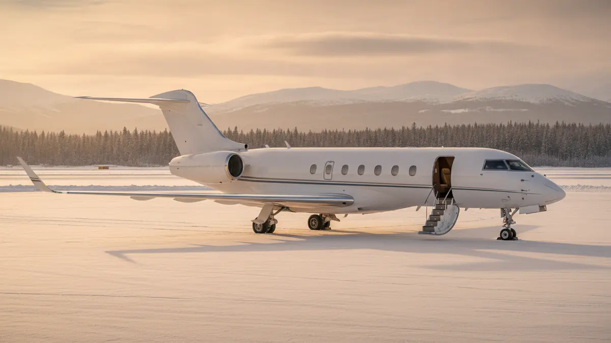 Global 5500 Global 5500: Bombardier Global 5500 on the apron at golden hour