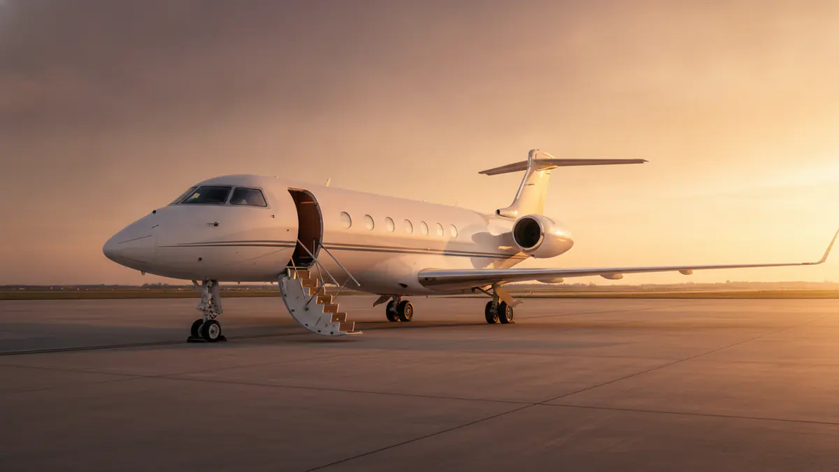 Global 6500 Global 6500: Bombardier Global 6500 on the apron at golden hour