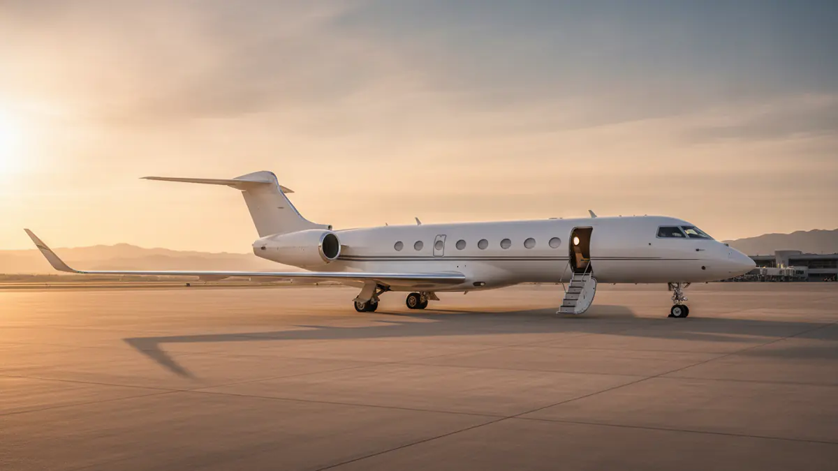 Global 8000 Global 8000: Bombardier Global 8000 on the apron at golden hour