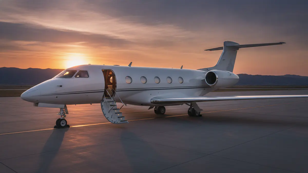 Gulfstream G500: Gulfstream G500 on the apron at golden hour