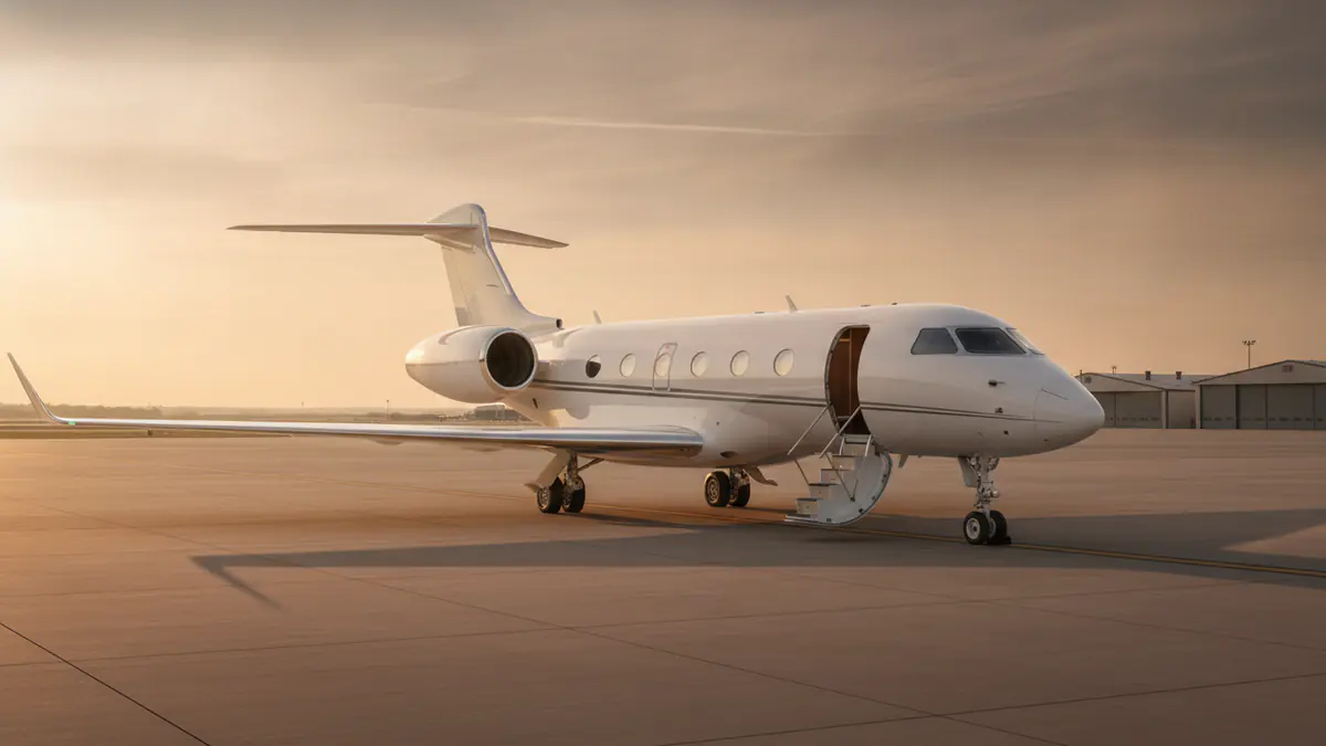Gulfstream G700 Gulfstream G700: Gulfstream G700 on the apron at golden hour