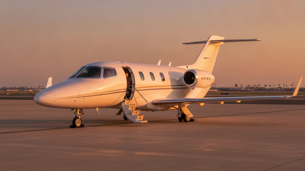 Honda jet: HondaJet Elite II on the apron at golden hour
