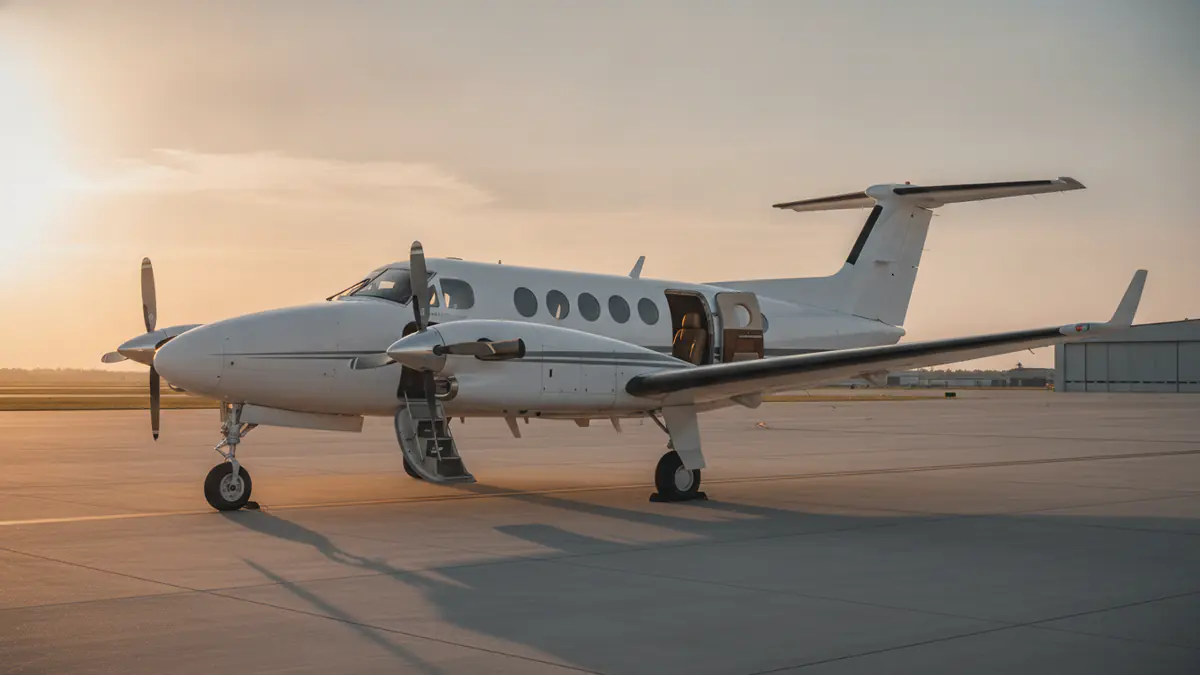 King Air 350 King Air 350: Beechcraft King Air 350i on the apron at golden hour