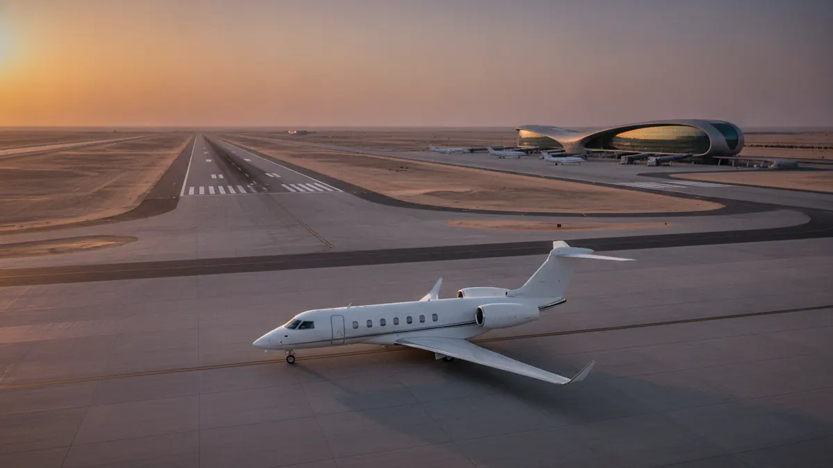 Private jet Al Maktoum: business jet on the apron at Al Maktoum (DWC)