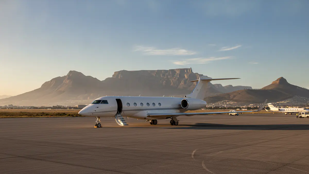 Private jet Cape Town Private jet Cape Town: business jet on the apron at Cape Town