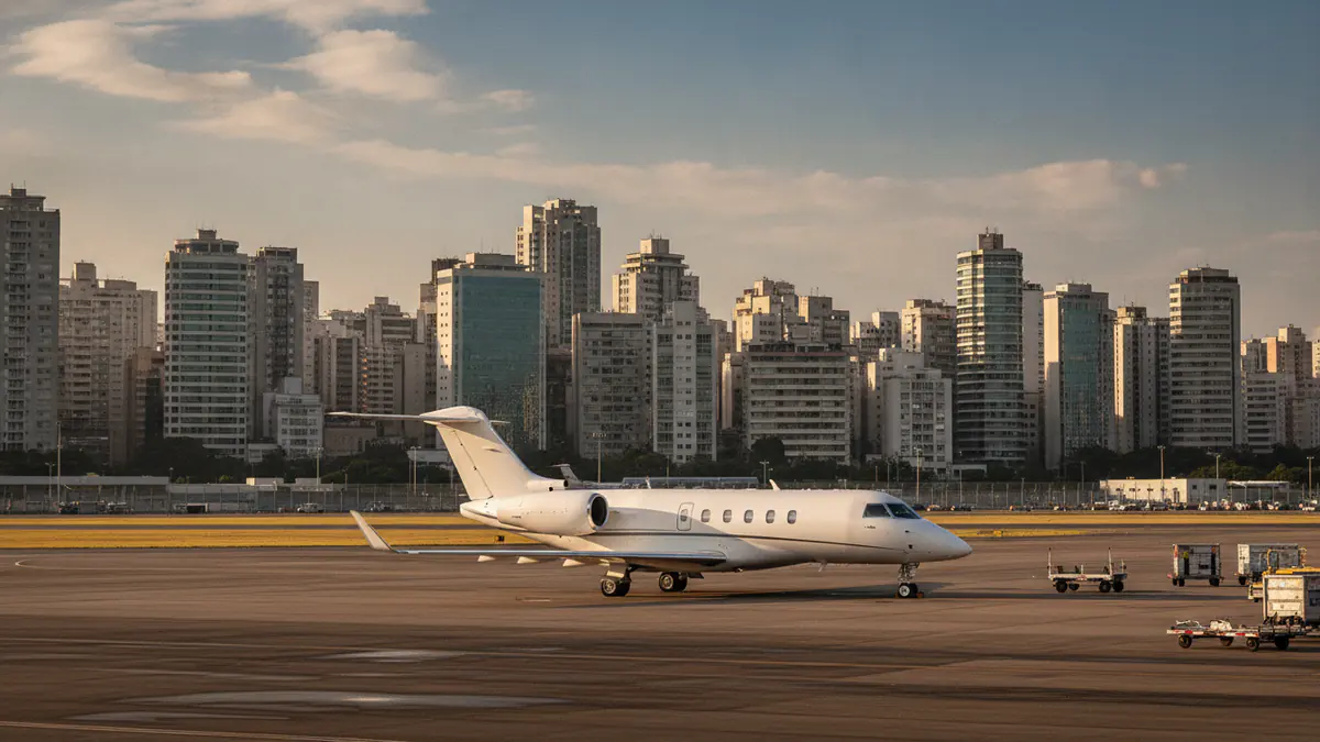 Private jet Congonhas: business jet on the apron at Congonhas