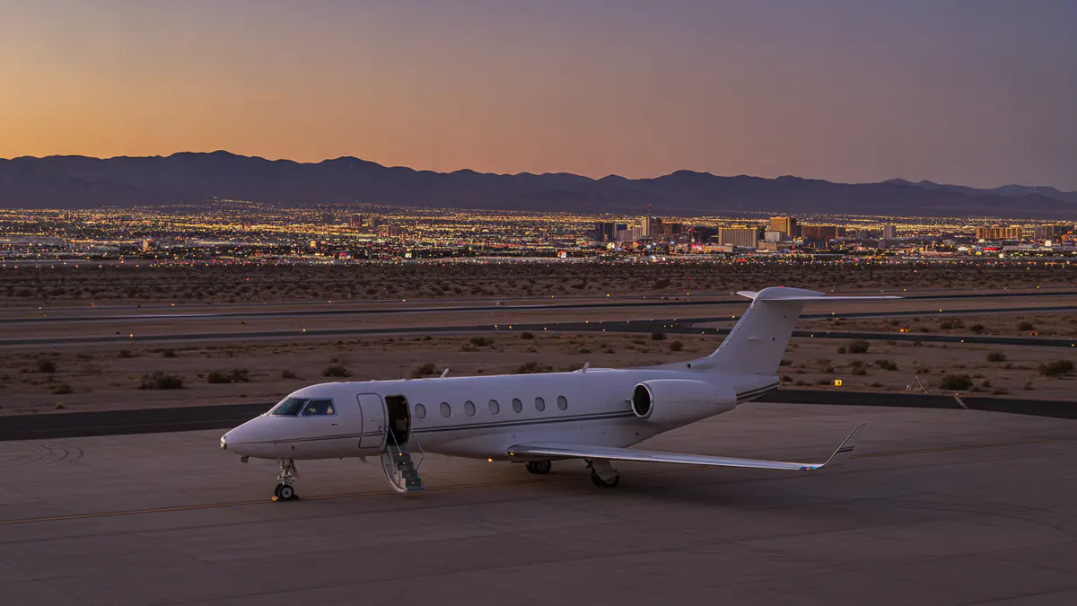 Private jet Dallas to Las Vegas: light jet on arrival in Las Vegas