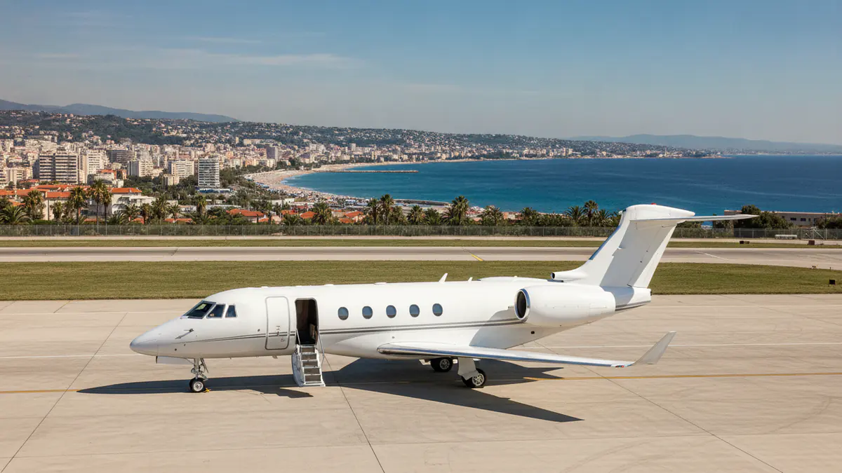 Private jet Dubai to Nice Private jet Dubai to Nice: super midsize jet on arrival in Nice