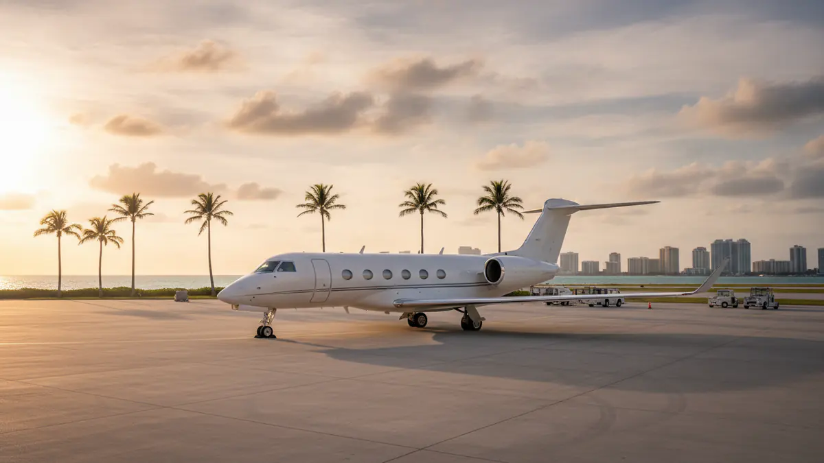 Private jet Fort Lauderdale Executive: business jet on the apron at Fort Lauderdale Executive