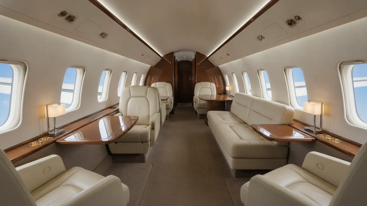 Private jet interior: private jet interiors