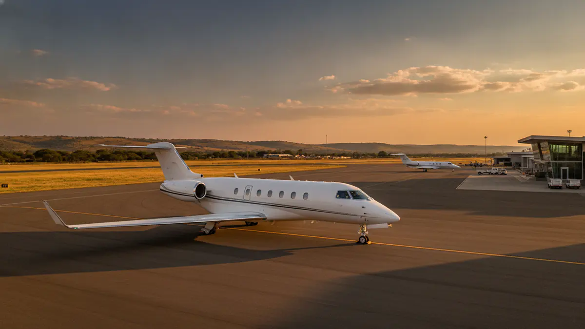 Private jet Lanseria: business jet on the apron at Lanseria