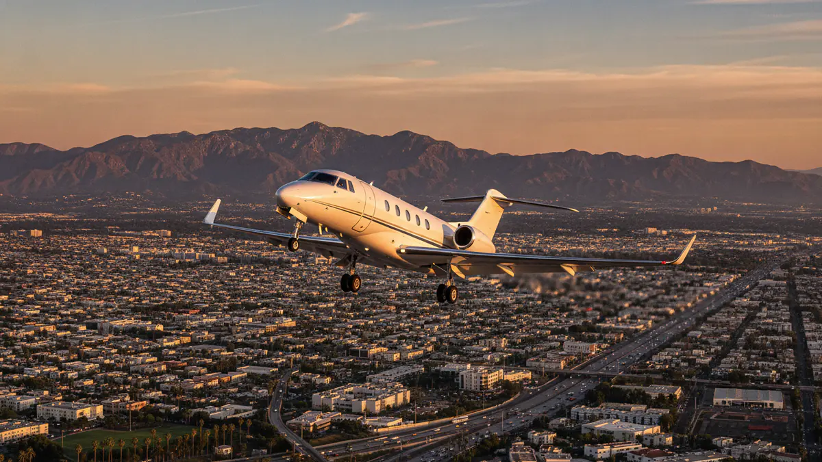 Private jet Los Angeles to Phoenix Private jet Los Angeles to Phoenix: light jet climbing out of Los Angeles