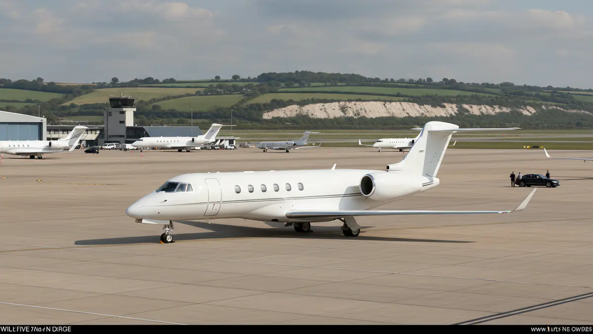 Private jet Luton Private jet Luton: business jet on the apron at Luton