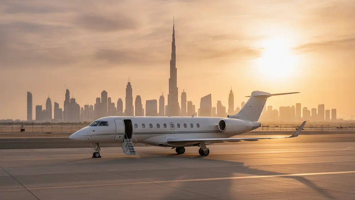 Private jet Madrid to Dubai Private jet Madrid to Dubai: super midsize jet on arrival in Dubai
