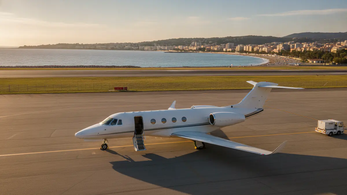 Private jet Milan to Nice Private jet Milan to Nice: light jet on arrival in Nice