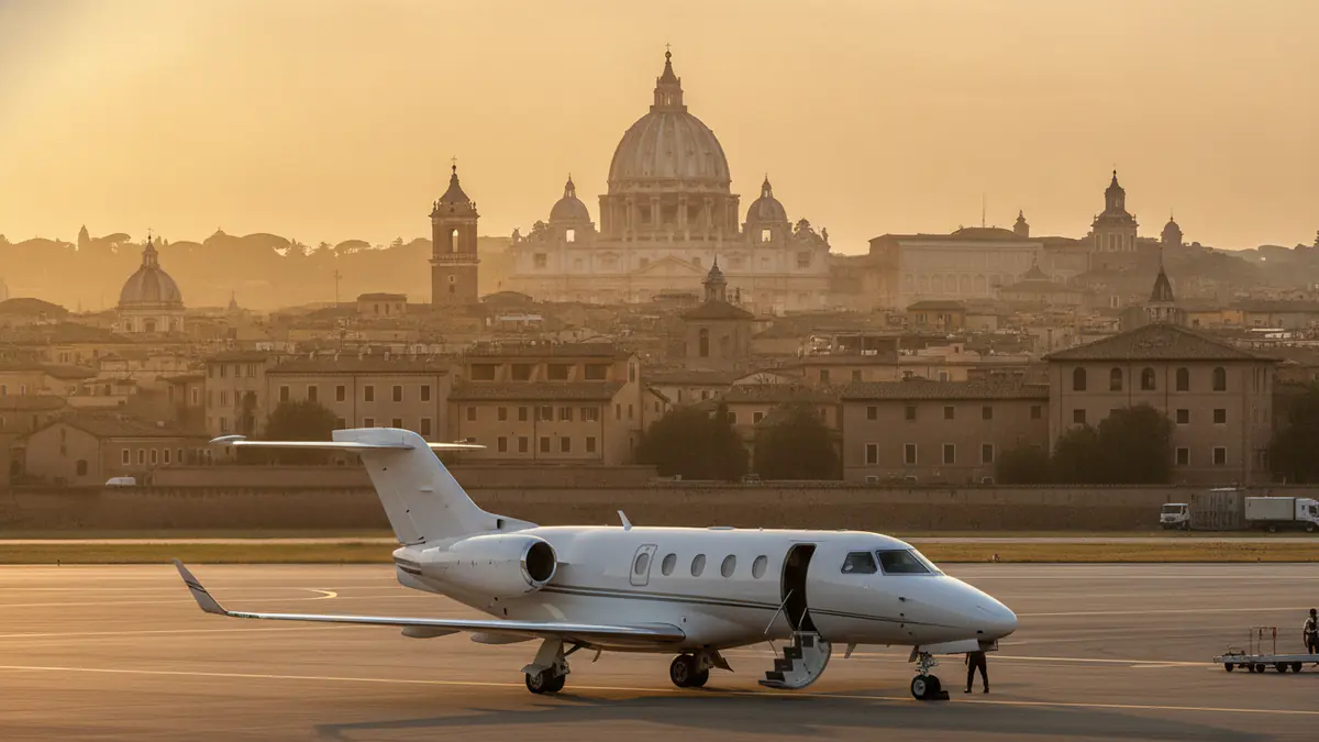 Private jet Milan to Rome Private jet Milan to Rome: light jet on arrival in Rome