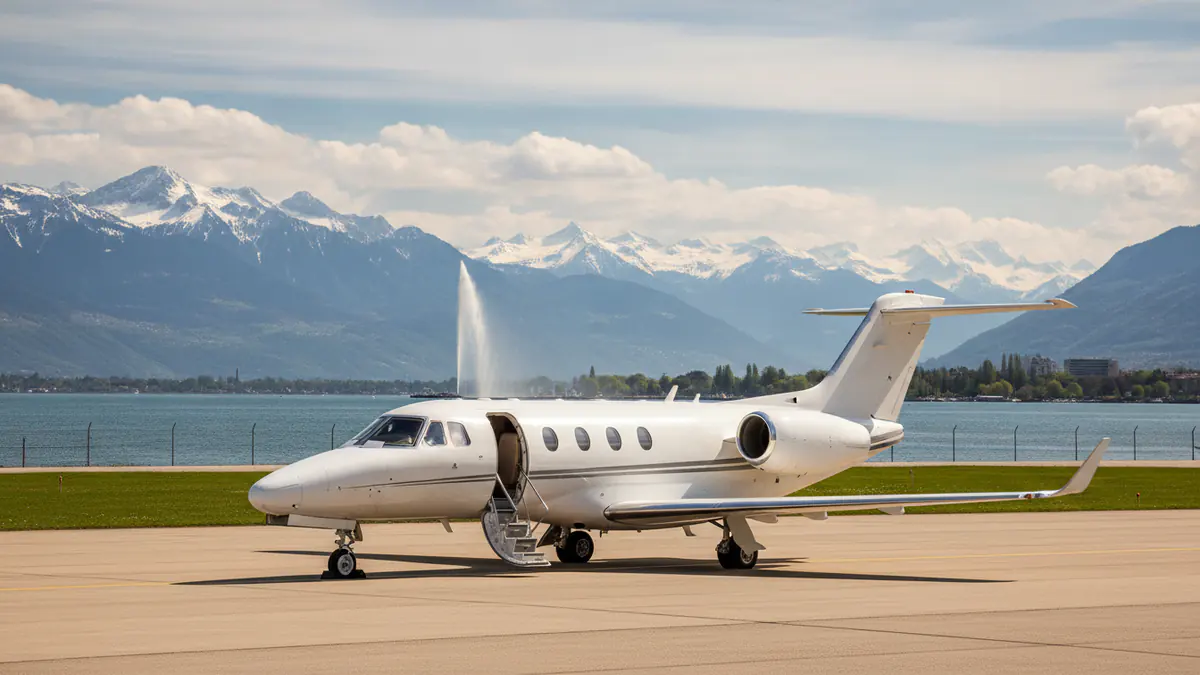 Private jet Munich to Geneva Private jet Munich to Geneva: light jet on arrival in Geneva