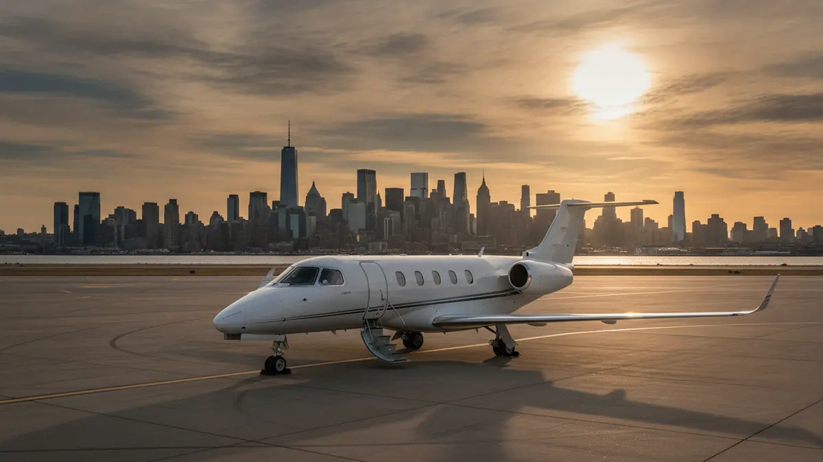 Private jet Palm Beach to New York: light jet on arrival in New York