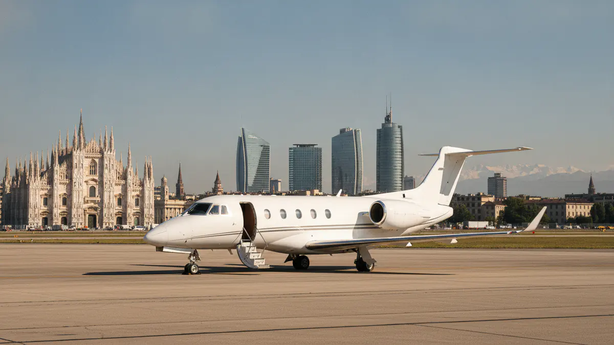 Private jet Paris to Milan Private jet Paris to Milan: light jet on arrival in Milan