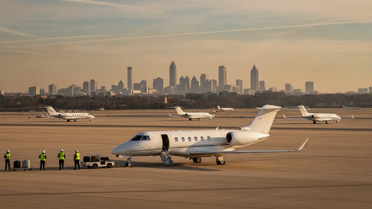 Private jet Peachtree: business jet on the apron at Peachtree (PDK)