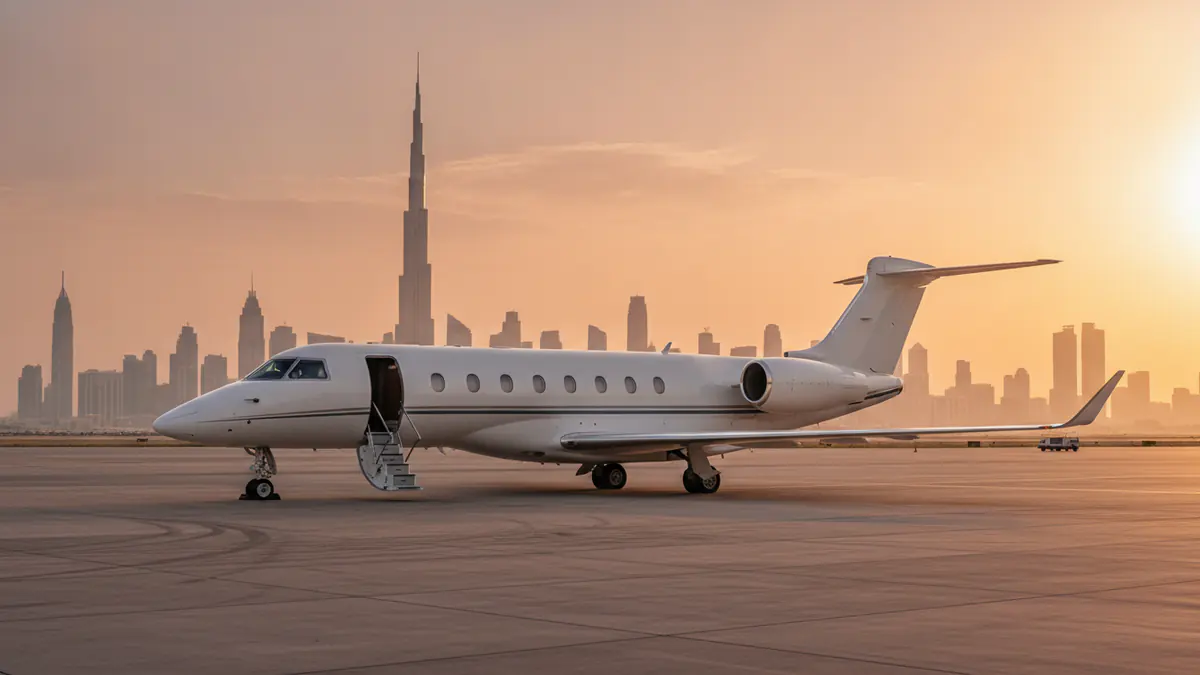 Private jet Rome to Dubai Private jet Rome to Dubai: super midsize jet on arrival in Dubai