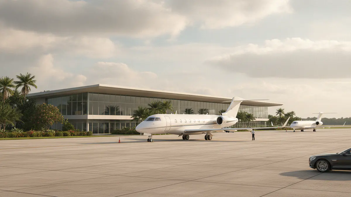 Private jet Seletar Private jet Seletar: business jet on the apron at Seletar