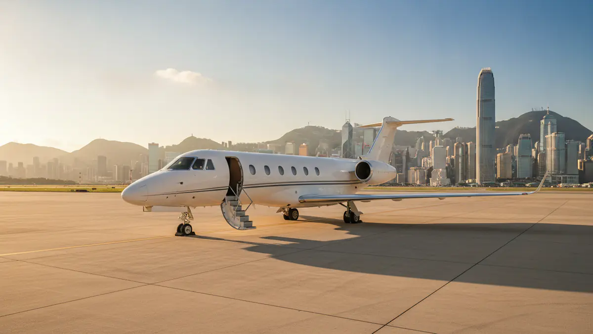Private jet Singapore to Hong Kong: light jet on arrival in Hong Kong