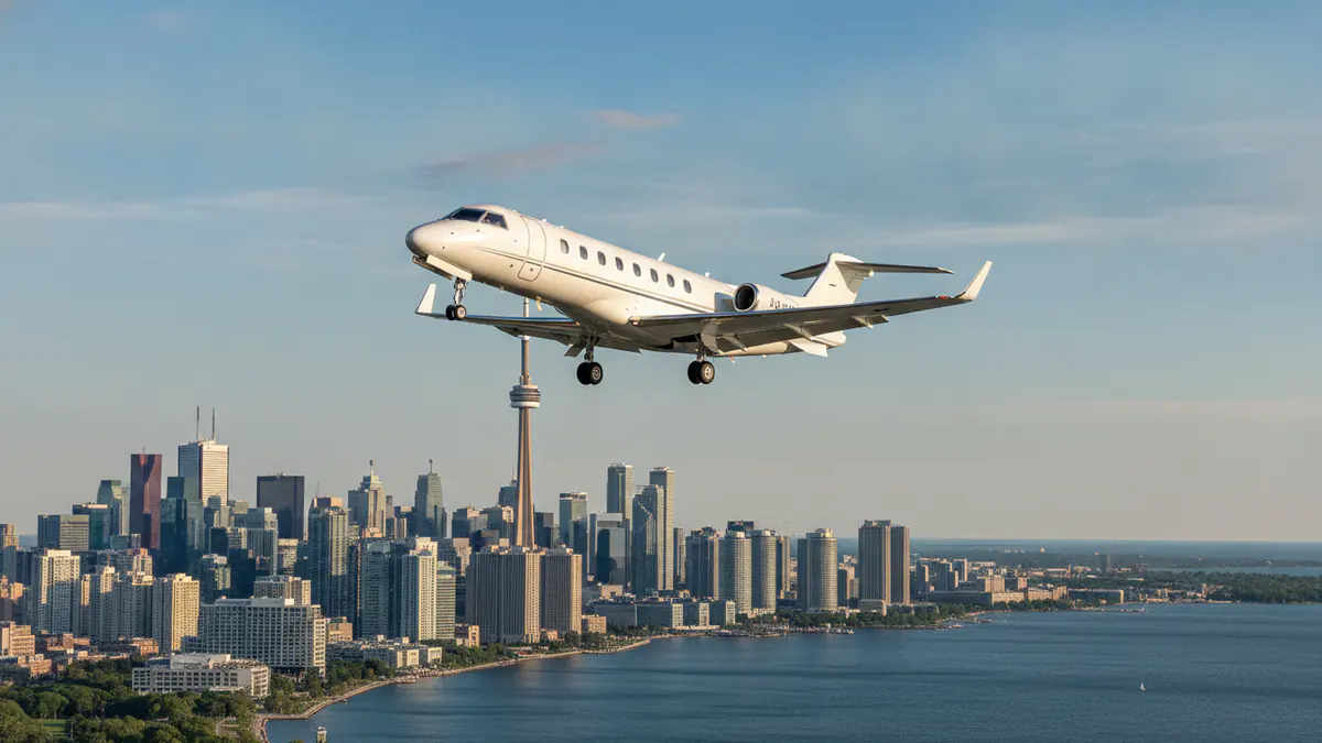 Private jet Toronto to New York Private jet Toronto to New York: turboprop climbing out of Toronto