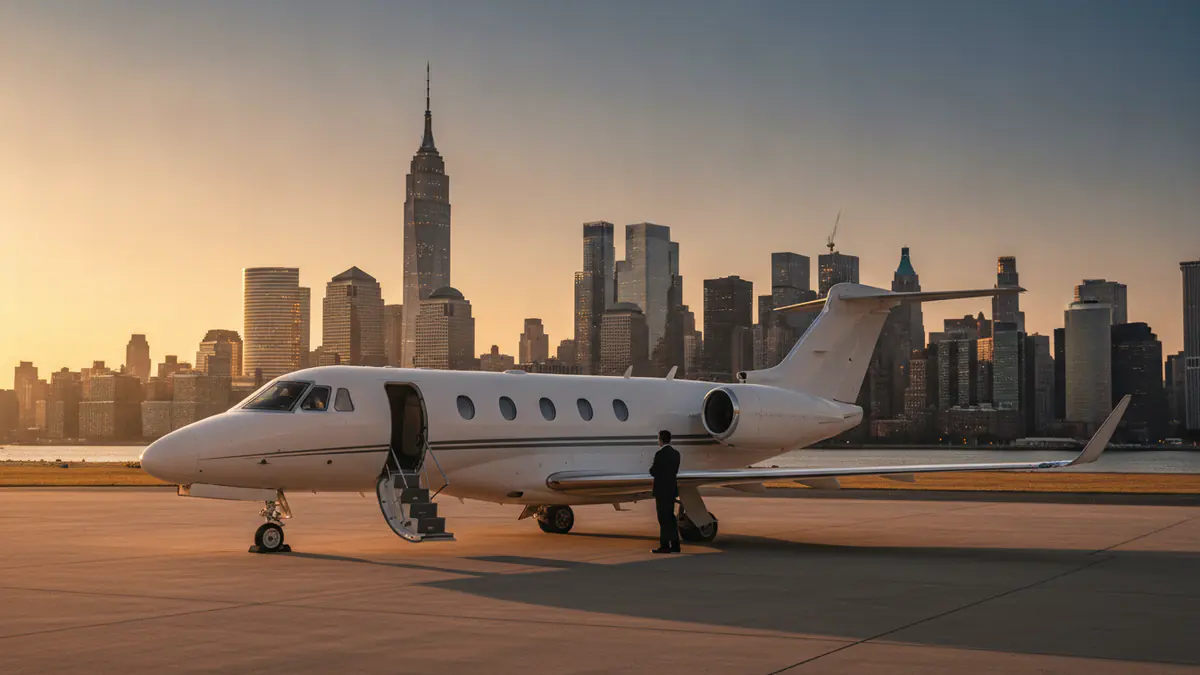 Private jet Washington dc to New York: light jet on arrival in New York