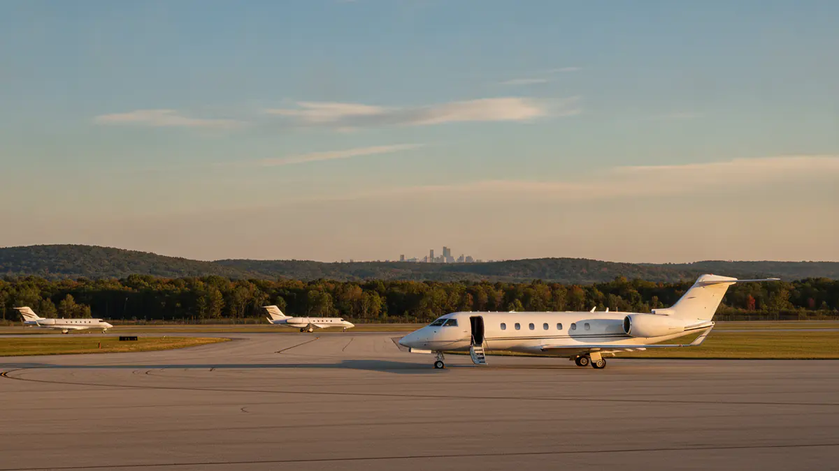 Private jet Westchester Private jet Westchester: business jet on the apron at White Plains
